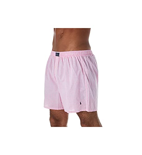 Polo Ralph Lauren Herren Baumwolle Classic Fit 40's Woven Boxer L169RL, Rosa Mini Gingham., Large von Polo Ralph Lauren