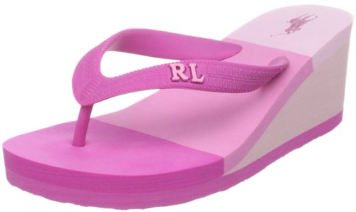 Polo Ralph Lauren Mädchen Beach Party Dusch-& Badeschuhe, Pink/Belmont pink Rubber Thong with pink Candy von Polo Ralph Lauren