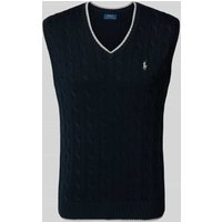 Polo Ralph Lauren Pullunder mit Zopfmuster und V-Ausschnitt in Marine, Größe M Polo Ralph Lauren Pullunder mit Zopfmuster und V-Ausschnitt in Marine, Größe M von Polo Ralph Lauren
