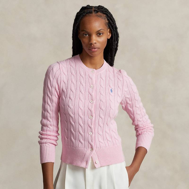 Rundhalsstrickjacke mit Zopfmuster von Polo Ralph Lauren