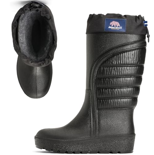 Polyver damen Schwedisches klassisches Winterstiefel Hoch | Schwarz | Größe 36-42 | Winterschuhe | Außergewöhnlicher Komfort | Wasserfeste, rutschfeste, leichte und wärmeisolierende Winterstiefel von Polyver