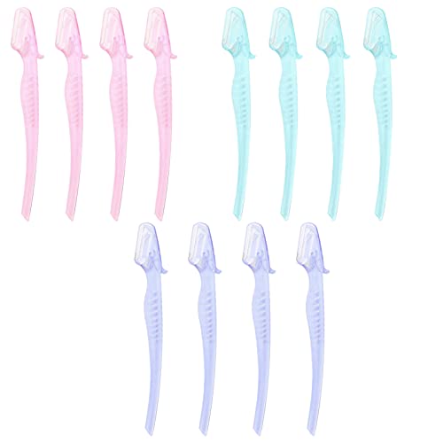 Beauty 12 Stück zum Mitnehmen Augenbrauenrasierer Augenbrauen trimmen Tragbare Gesichtshaarhalter-Sets (Pink, One Size) von Poo4kark