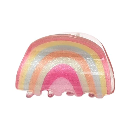 Poo4kark Lustige Mini-Regenbogen-Haarspange Acryl für Damen, Haar-Accessoires Haarspangen Aufbewahrungsbox (E, One Size) von Poo4kark