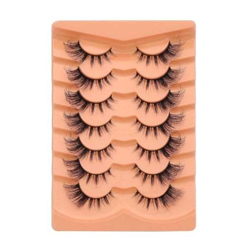 Poo4kark Playing Girl Wimpern Wispy Lashes Verlängerungscluster DIY Wimpernverlängerungen 14 Stück natürliche Wimpern Cluster Einzelwimpern Wimpern Magnetisch (Pink, One Size) von Poo4kark