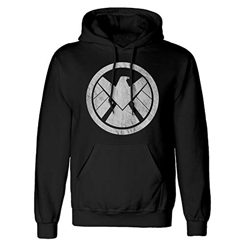 Popgear Herren Marvel Avengers Assemble Shield Logo Kapuzenpullover Modische Hoodies, Schwarz, XL von Popgear