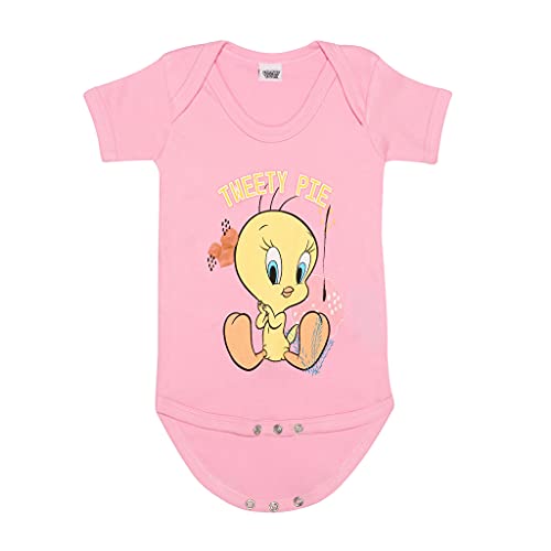 Popgear Looney Tunes Tweety Pie Strampler, Mädchen, Blassrosa, Offizielle Handelsware von Popgear