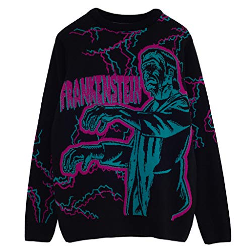 Popgear Universal Monsters Frankenstein Strickpullover, Adultes, XS-3XL, Schwarz, Offizielle Handelsware von Popgear