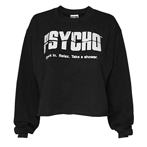 Psycho Take A Shower Kruppiertes Sweatshirt, Damen, S-2XL, Schwarz, Offizielle Handelsware von Popgear