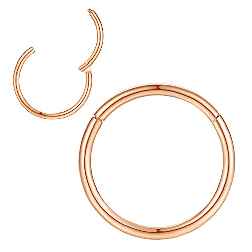 1,2mm 6mm Reifen Nasenringe für Männer und Frauen Nasenring Nasenring Reifen Roségold Septum Clicker Scharnierring 316L Chirurgenstahl Körper Piercing Ohrringe für Knorpel Helix Ohrkolben Daith Rook von Popuhoops