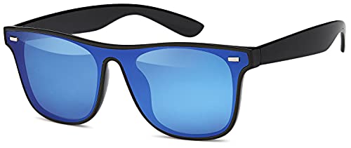 Poquitos Sonnenbrillen Sonnenbrille Damen elegant modern stylisch retro vintage Cat-Eye Stil mit Strasssteinen und Polycarbonat-Gläser (b1257-blau verspiegelt) von Poquitos