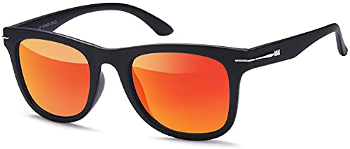 Poquitos Sonnenbrillen Sonnenbrille Damen elegant modern stylisch retro vintage Cat-Eye Stil mit Strasssteinen und Polycarbonat-Gläser (b1270-orange verspiegelt) von Poquitos