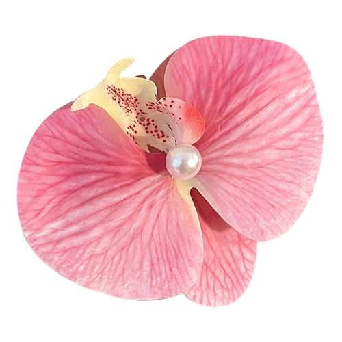 Porceosy Haarnadel, Haar-Accessoire, langlebige Blumen-Haarspange, Phalaenopsis-Blumen-Haarspange, Kunstseide, Blumendesign, Haarnadel für Damen, leichtes Haar-Accessoire, Rosa von Porceosy