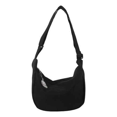 Porceosy Make-up-Organizer, Crossbody-Tasche, Metall-Reißverschluss, Schultertasche, Damen, Knödelform mit verstellbarem Riemen, mehrere Taschen, perfekt, Schwarz , Einheitsgröße von Porceosy