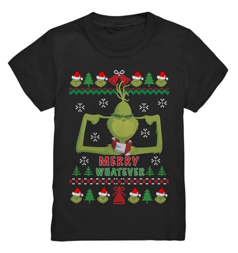 Pottbengel - Grinch Weihnachtspullover Kinder Shirt Ugly Chrismtas Sweater Merry Whatever von Pottbengel