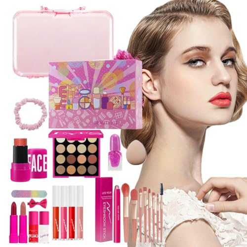 Make-up-Kit | 26 Teile Lidschatten Palette Rouge Stick Lippenstift Set | Schmutzresistentes Make-up-Set für Anfänger Frauen Make-up-Kit | 26 Teile Lidschatten Palette Rouge Stick Lippenstift Set | Schmutzresistentes Make-up-Set für Anfänger Frauen von Poupangke