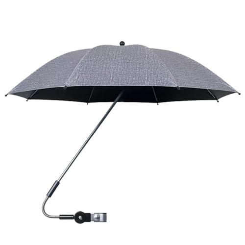 Poupangke Kinderwagen-Regenschirm, extra groß, UV-Schutz, LSF 50+, Sonnenschirm mit Klemme, 360 Grad wasserdichter Regenschirm für Kinderwagen, Sonnenschutz für Trolley, grau, Refer to Poupangke Kinderwagen-Regenschirm, extra groß, UV-Schutz, LSF 50+, Sonnenschirm mit Klemme, 360 Grad wasserdichter Regenschirm für Kinderwagen, Sonnenschutz für Trolley, grau, Refer to von Poupangke