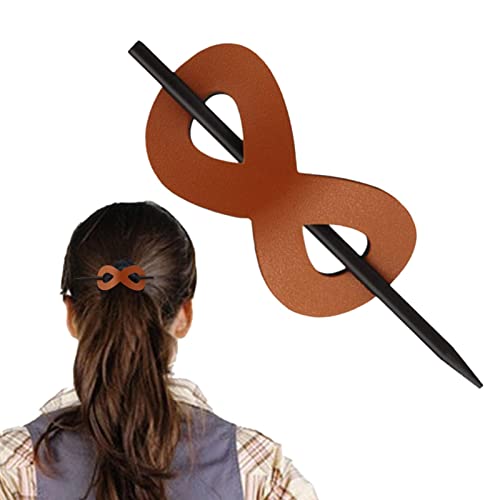 Haarspange aus Leder mit Stab - Kunstleder 8 Form Haarspangen Haarschieber Pin Pferdeschwanzhalter,8 Form Pferdeschwanz Clip Leder Haarschmuck für Frauen Haarhalter Clip Muttertagsgeschenk Povanjer von Povanjer