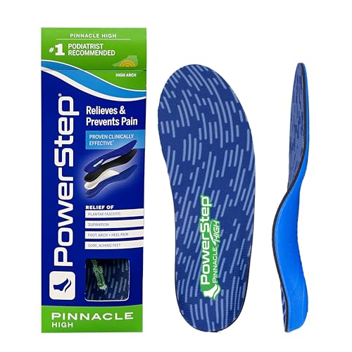 Powerstep Arch Support Shoe Insert by, Pinnacle High Insoles for Men and Women, Einlegesohlen für Damen und Herren, blau/grün, Men's 8-8.5, Women's 10-10.5 von Powerstep