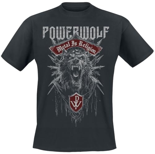 Powerwolf Chaos Crest Männer T-Shirt schwarz L 100% Baumwolle Band-Merch, Bands von Powerwolf