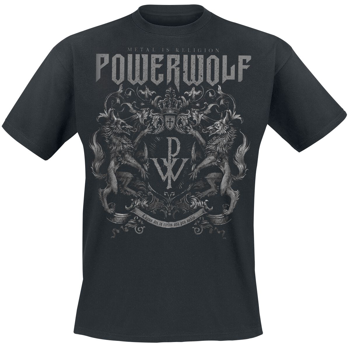 Powerwolf T-Shirt - Crest - Metal Is Religion - S bis 3XL - für Männer - Größe L - schwarz  - Lizenziertes Merchandise! von Powerwolf