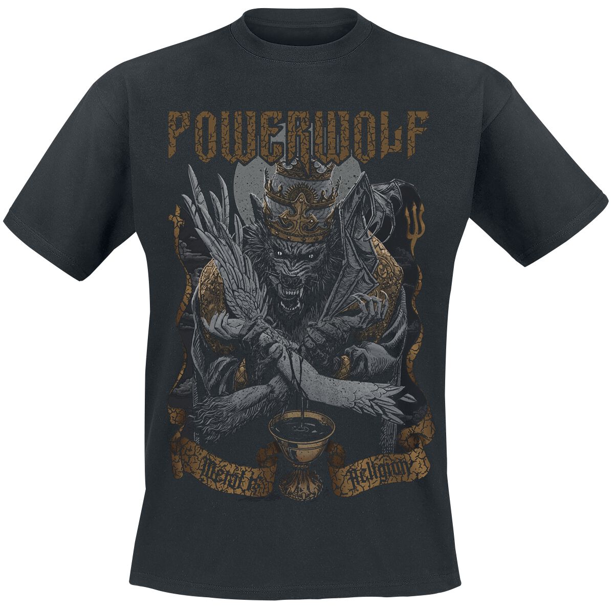 Powerwolf T-Shirt - Wolf vs Angel - S bis XXL - für Männer - Größe S - schwarz  - Lizenziertes Merchandise! von Powerwolf