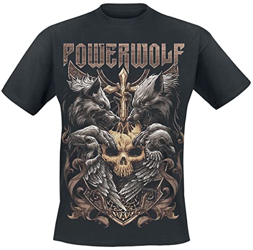 Powerwolf Wolves & Ravens Männer T-Shirt schwarz L 100% Baumwolle Band-Merch, Bands von Powerwolf