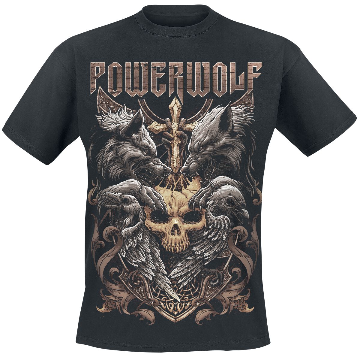 Powerwolf Wolves & Ravens T-Shirt schwarz in M von Powerwolf