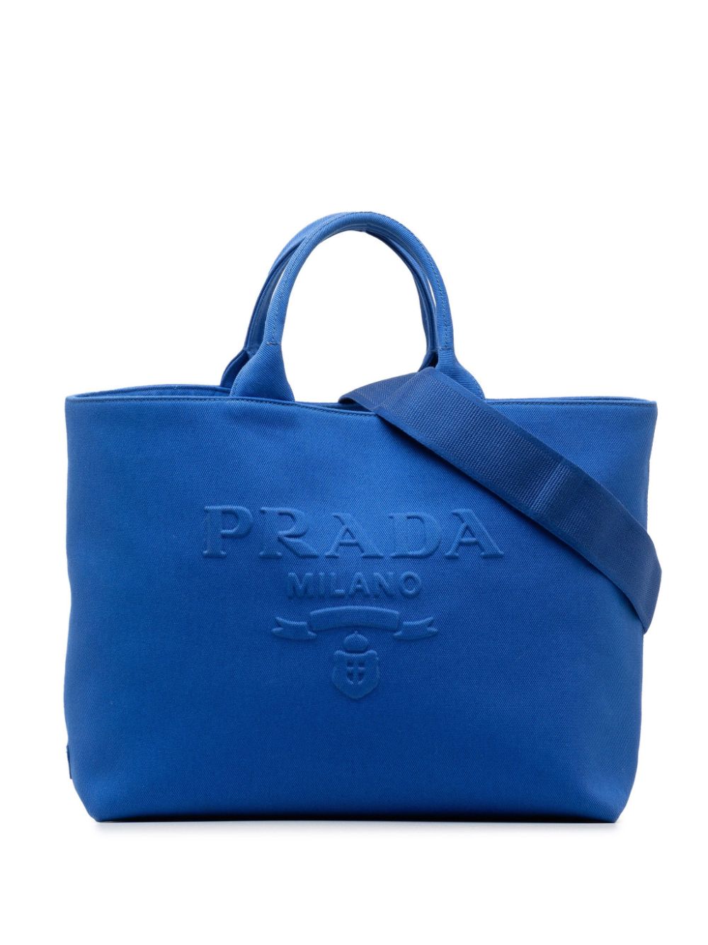 Prada Pre-Owned 2013-2023 mittelgroße Canvas Satchel-Tasche - Blau von Prada Pre-Owned