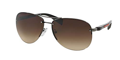 PRADA SPORT Herren 0PS56MS 5AV6S1 65 Sonnenbrille, Grau (Gunmetal/Brown Gradient) von Prada