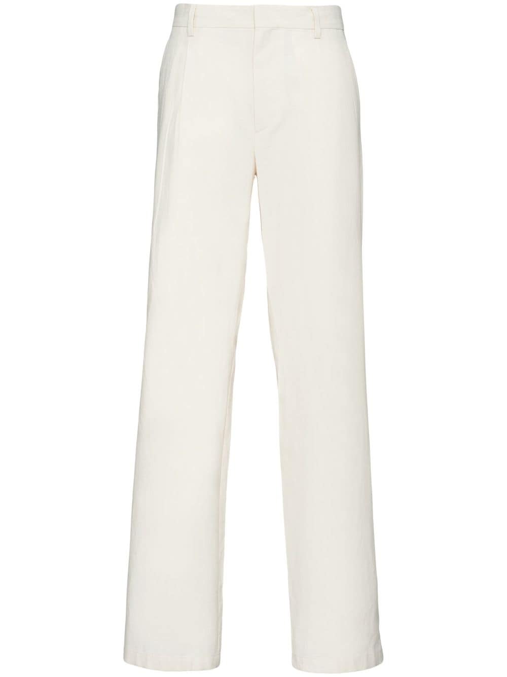 Prada Klassische Hose mit Logo-Patch - Weiß von Prada