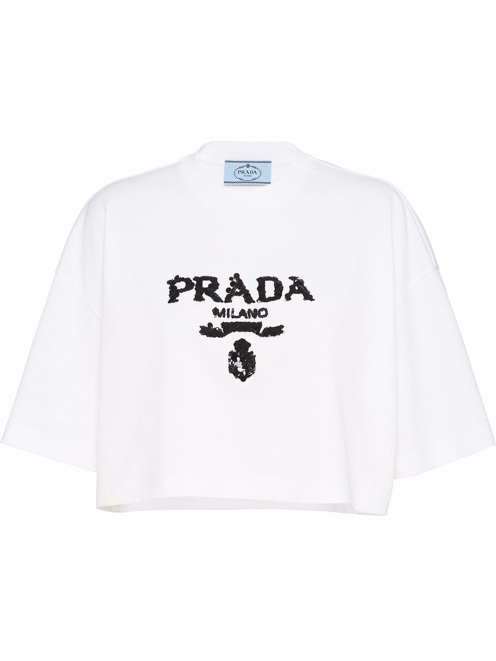 Prada Cropped-T-Shirt mit Logo - Weiß von Prada