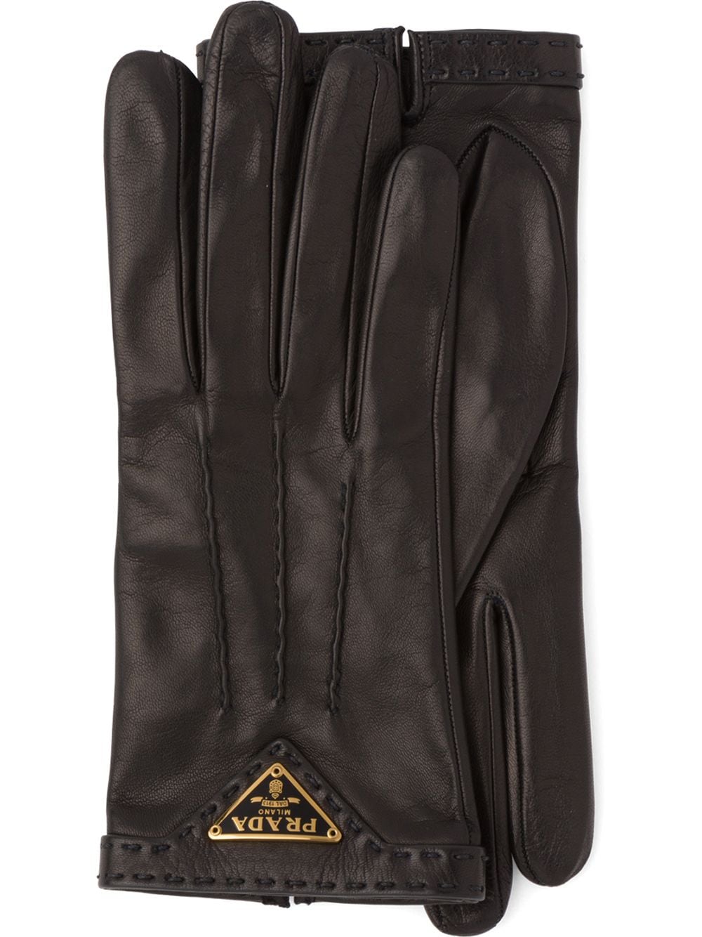 Prada logo-plaque slip-on gloves - Schwarz von Prada