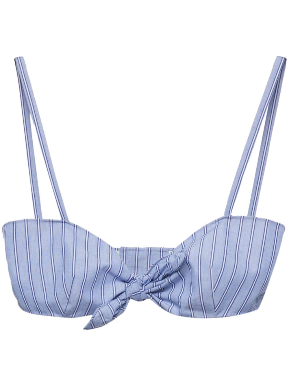 Prada Gestreiftes Chambray-Oberteil - Blau von Prada