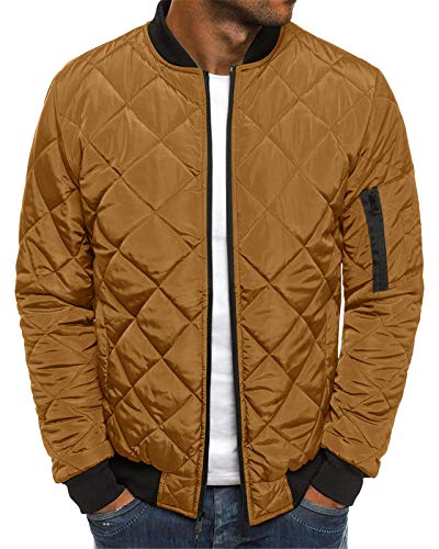 Pretifeel Herren-Bomberjacke, gesteppt, für Herbst und Winter, gerippt, Varsity, leicht, 01 Braun, XL Pretifeel Herren-Bomberjacke, gesteppt, für Herbst und Winter, gerippt, Varsity, leicht, 01 Braun, XL von Pretifeel