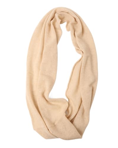 Prettystern XL 100% Kaschmir-Wolle winter Loop-Schal Cashmere Rundschal Kaschmir-Schal einfarbig Rund-Halstuch Damen Herren Schlauch-Tuch beige von Prettystern