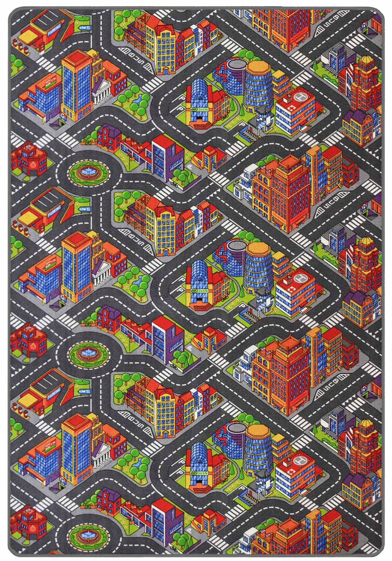 Primaflor-Ideen in Textil Kinderteppich "BIG CITY", rechteckig, Straßen-Spiel-Teppich, Straßenbreite ca. 9 cm, Kinderzimmer von Primaflor-Ideen In Textil