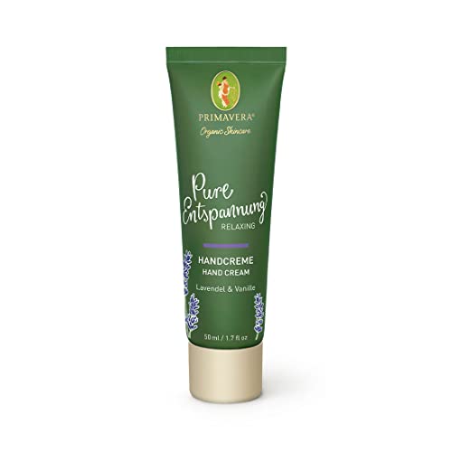 PRIMAVERA Pure Entspannung Handcreme 50 ml – Naturkosmetik – Lavendel, Vanille Duft – nährend, stärkend, pflegend – vegan von Primavera