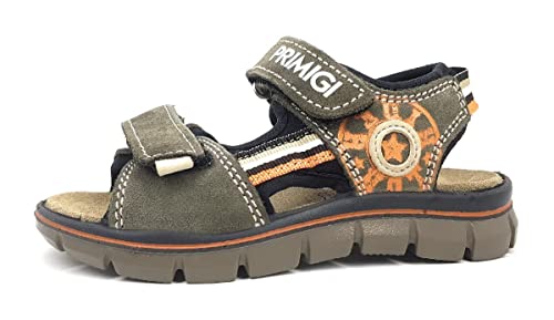 Primigi Herren Tevez Durchgängies Plateau Sandalen, Verde Militare-Nero, 34 EU von PRIMIGI