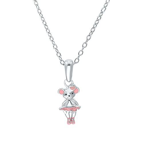 Prinzessin Lillifee Kette mit Anhänger 925 Sterling Silber Mädchen Kinder Halsschmuck, 35+3 cm, Silber, Maus, Kommt in Schmuck Geschenk Box, 2035972 von Prinzessin Lillifee