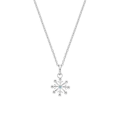 Prinzessin Lillifee Kette mit Anhänger 925 Sterling Silber Mädchen Kinder Halsschmuck, mit Zirkonia synth., 35+3 cm, Silber, Schneeflocke, Kommt in Schmuck Geschenk Box, 2036941 von Prinzessin Lillifee