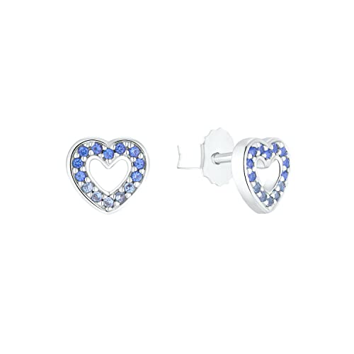 Prinzessin Lillifee Ohrstecker 925 Sterling Silber Mädchen Kinder Ohrschmuck, mit Zirkonia synth., 0,6 cm, Silber, Herz, Kommt in Schmuck Geschenk Box, 2031166 von Prinzessin Lillifee