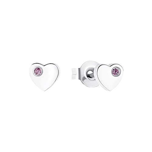 Prinzessin Lillifee Ohrstecker Edelstahl Mädchen Kinder Ohrschmuck, mit Zirkonia synth, 5 cm, Silber, Herz, Kommt in Schmuck Geschenk Box, 2034010 von Prinzessin Lillifee