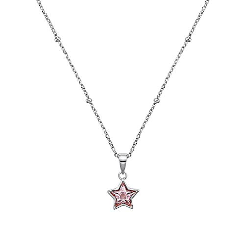 Prinzessin Lillifee Silber Mädchen Kinder Halskette mit rosa Stern-Anhänger, Kommt in Schmuck Geschenk Box, 2033372 von Prinzessin Lillifee