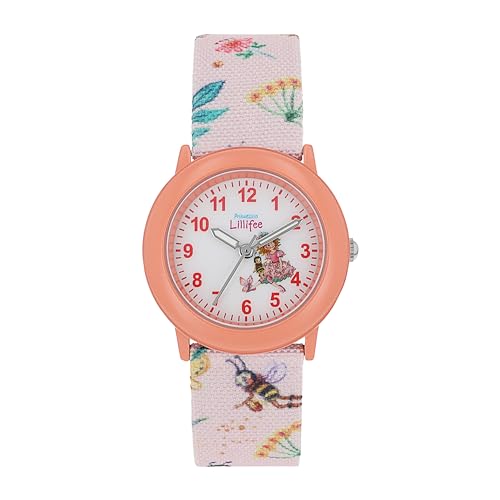 Prinzessin Lillifee Armbanduhr Mädchen Kinder Quarzuhr Analog, mit Textil Armband, Rosa, 3 bar Wasserdicht, Kommt in Uhren Geschenk Box, 2037724 von Prinzessin Lillifee