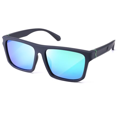 Pro Acme Polarisierende Sonnenbrille für Männer, Klassische UV Sonnenbrille mit quadratischem Rahmen für Männer und Frauen(A2* Grüner Spiegel) von Pro Acme