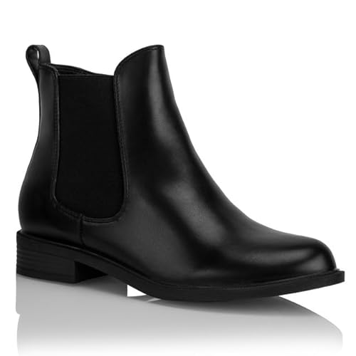 Procity Damen Chelsea Stiefelette mit dem Blockabsatz und seitlichem Reißverschluss Chelsea Boots Damen Ankle Boot Black 37 von Procity