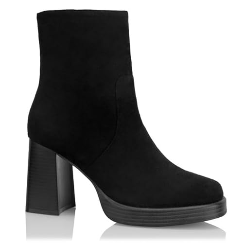 Procity Damen Stiefelette mit hohem Absatz und seitlichem Reißverschluss Damen Ankle Boot Black 37 von Procity