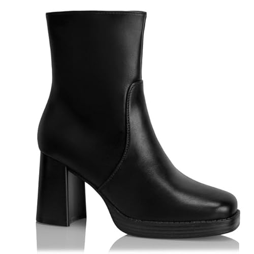 Procity Damen Stiefelette mit hohem Absatz und seitlichem Reißverschluss Damen Ankle Boot Black2 37 von Procity