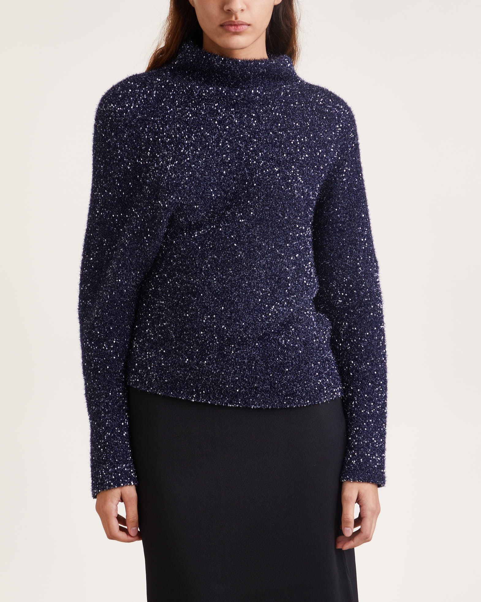 Proenza Schouler Sweater Technical Sequin Navy von Proenza Schouler