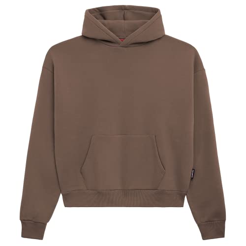 Prohibited Blanks einfarbiger Basic Oversized Hoodie | Premium Herren & Damen Kapuzenpullover (Unisex) | Schwerer Stoff mit 360 GSM | Made in Turkey (Coffee XL) von Prohibited Blanks